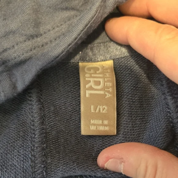 Athleta Girl Blueish Purple Hooded Sweater, Soft, Sz 12, Pockets, Casual Chic - Picture 5 of 10